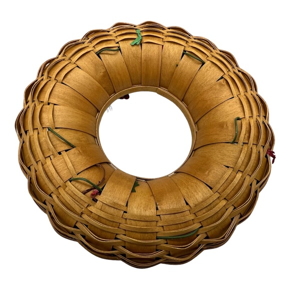 LONGABERGER Wreath Basket Christmas Chips Dip Tray Set Centerpiece - Picture 6 of 12